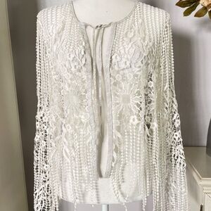 The Elie Tahari Collarless Open Front Jacket